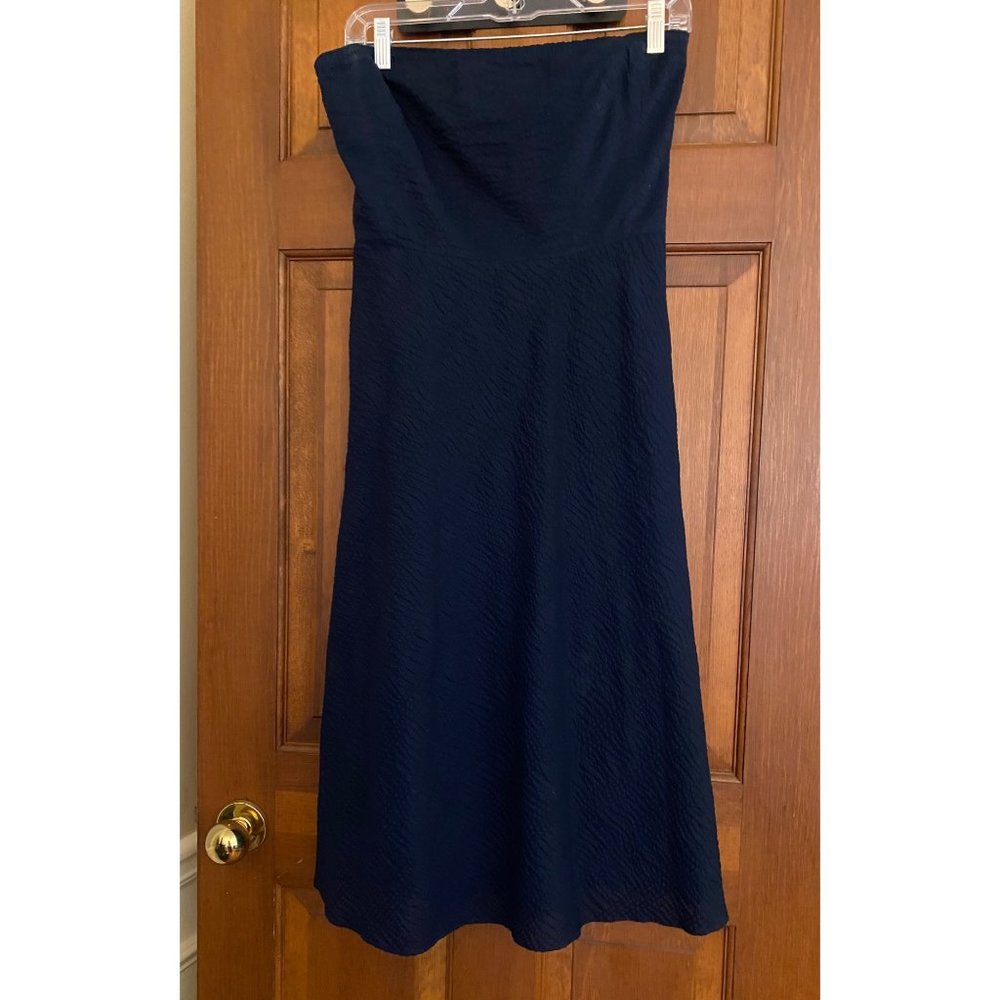 J. Crew Cocktail Dress Womens US 4 Midnight Blue Strapless Lined Bodice w/Boning